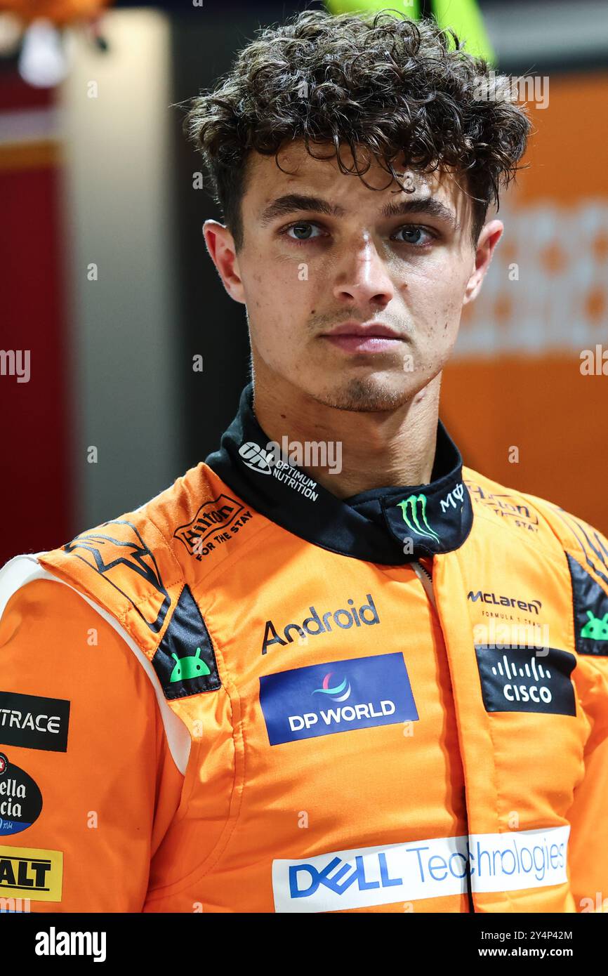 Singapur, Singapur. September 2024. Lando Norris (GBR) McLaren. 19.09.2024. Formel-1-Weltmeisterschaft, Rd 18, Grand Prix Von Singapur, Marina Bay Street Circuit, Singapur, Vorbereitungstag. Das Foto sollte lauten: XPB/Alamy Live News. Stockfoto