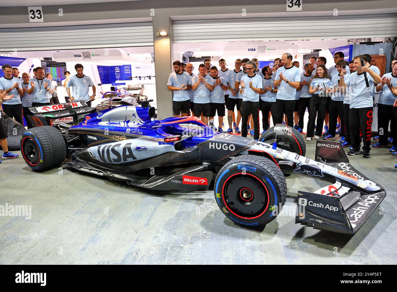 Singapur, Singapur. September 2024. RB VCARB 01 – Denim-Lackierung. 19.09.2024. Formel-1-Weltmeisterschaft, Rd 18, Grand Prix Von Singapur, Marina Bay Street Circuit, Singapur, Vorbereitungstag. Das Foto sollte lauten: XPB/Alamy Live News. Stockfoto