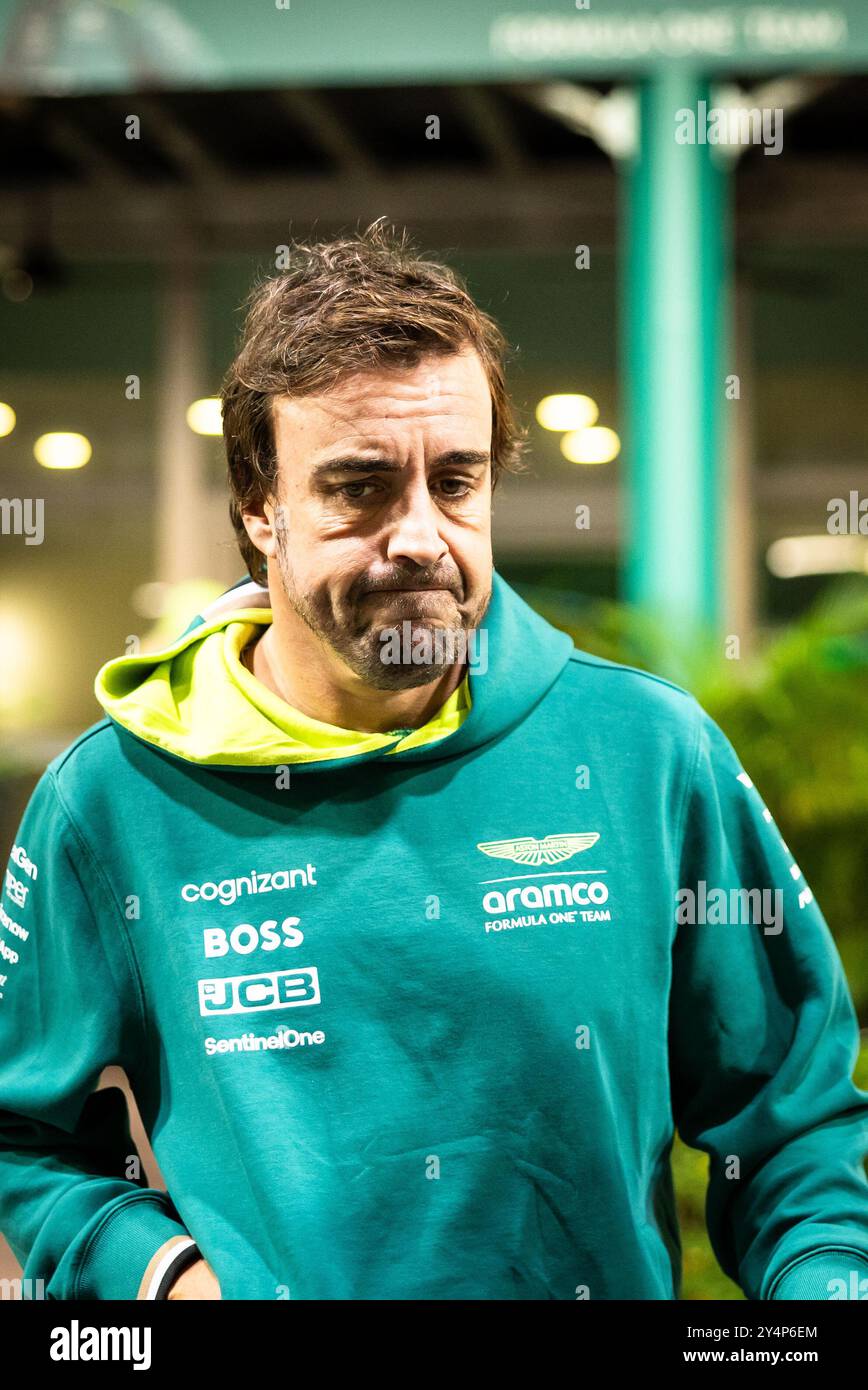 Singapur, Singapur. September 2024. Fernando Alonso (ESP) Aston Martin F1 Team. 19.09.2024. Formel-1-Weltmeisterschaft, Rd 18, Grand Prix Von Singapur, Marina Bay Street Circuit, Singapur, Vorbereitungstag. Das Foto sollte lauten: XPB/Alamy Live News. Stockfoto