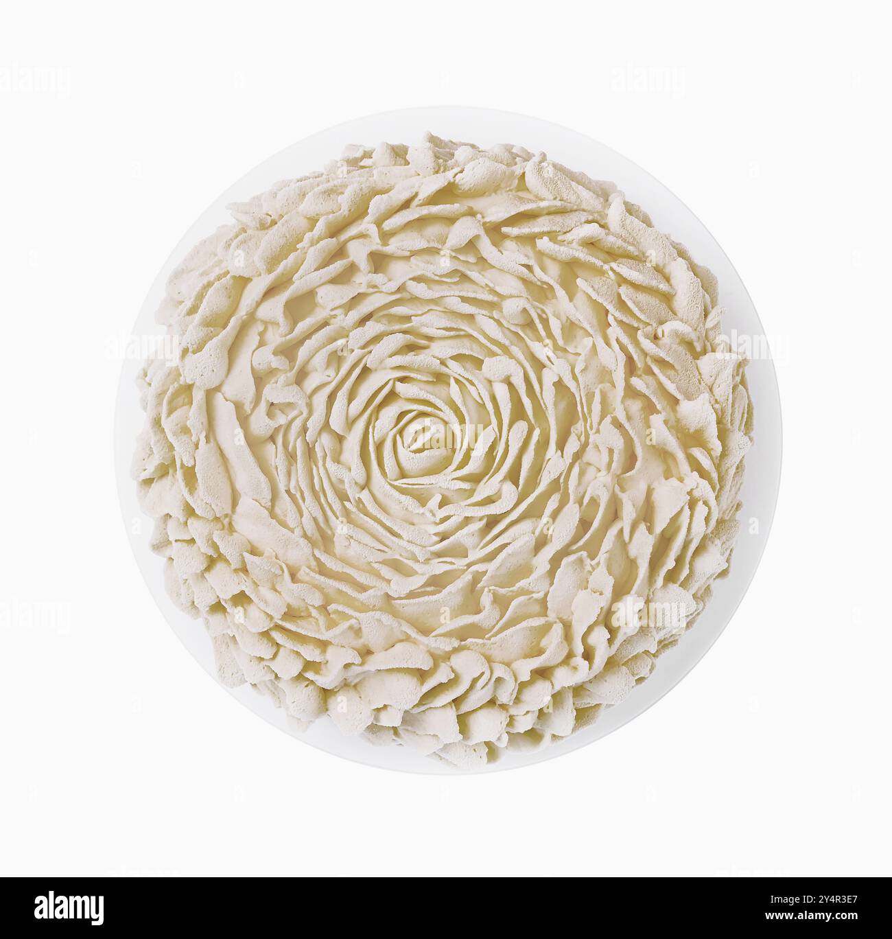 Köstlicher, leichter Eiskuchen mit Rosencreme Stockfoto