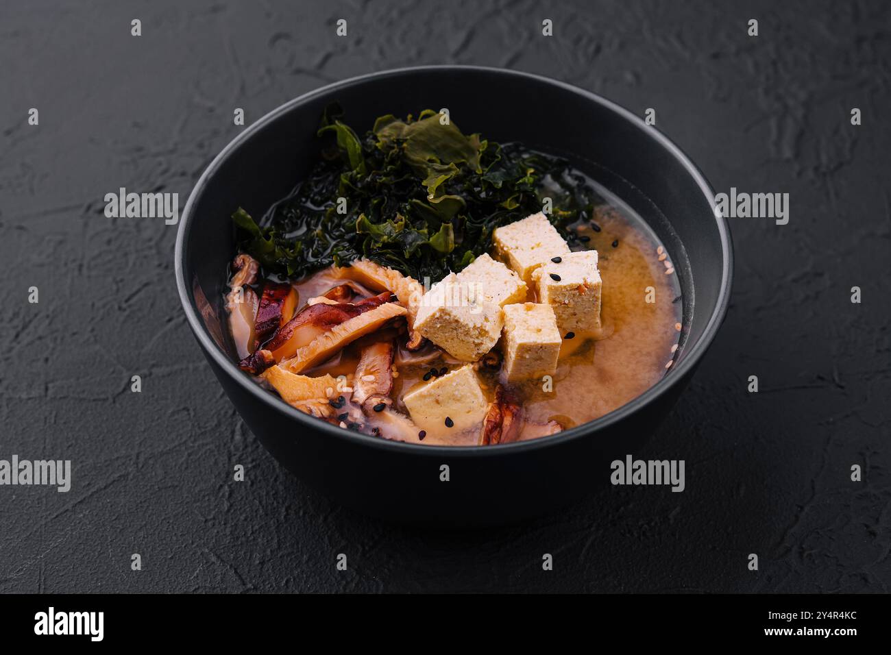 Japanische Miso Suppe mit Tofu Stockfoto
