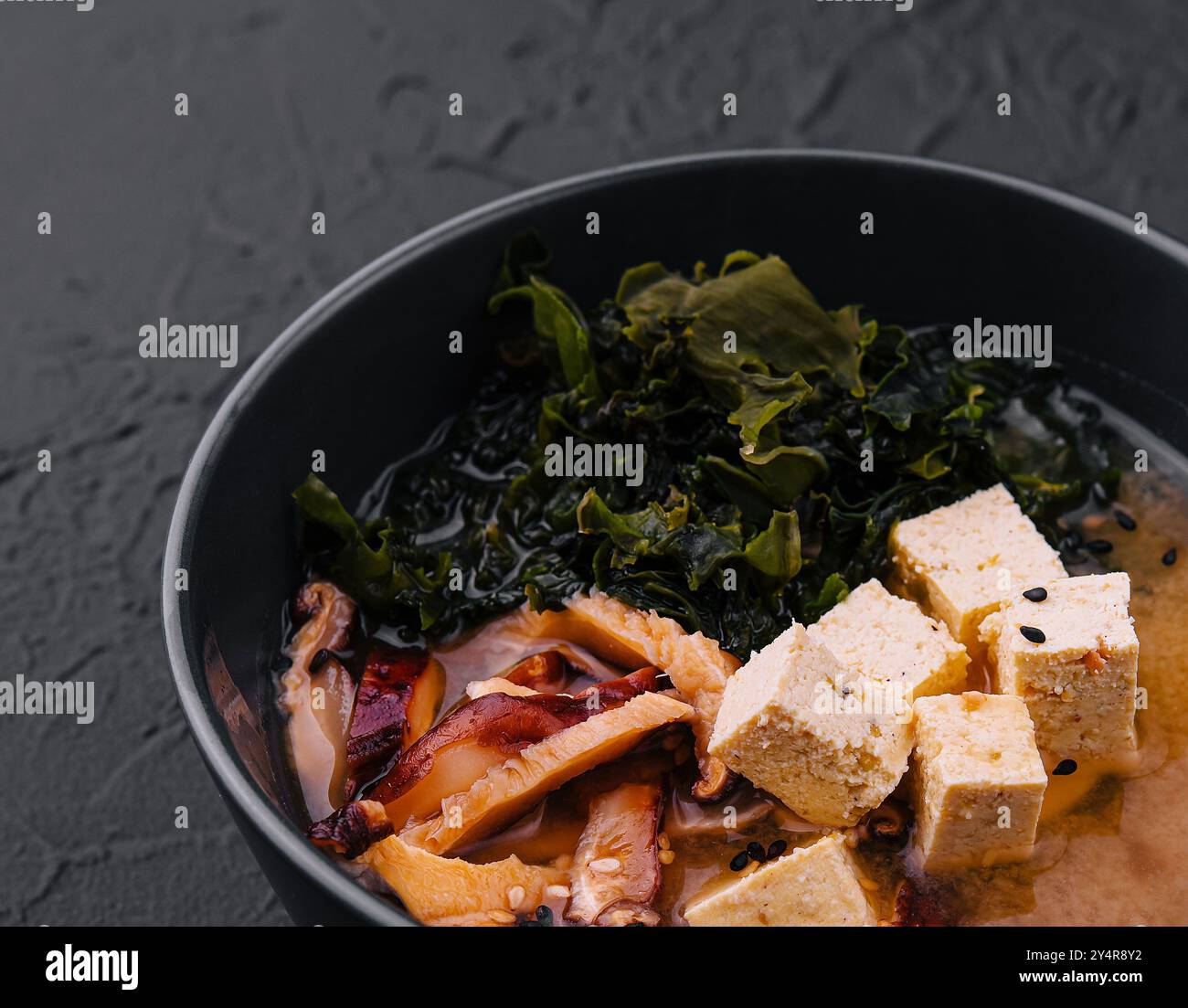 Japanische Miso Suppe mit Tofu Stockfoto