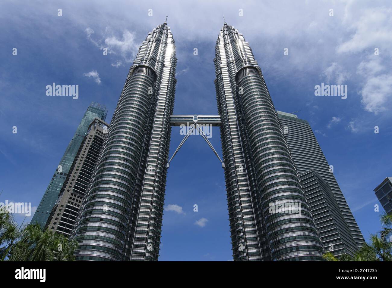 Petronas Twin Towers, die berühmtesten zwei Wolkenkratzer in Kuala Lumpur, Malaysia, Asien Stockfoto