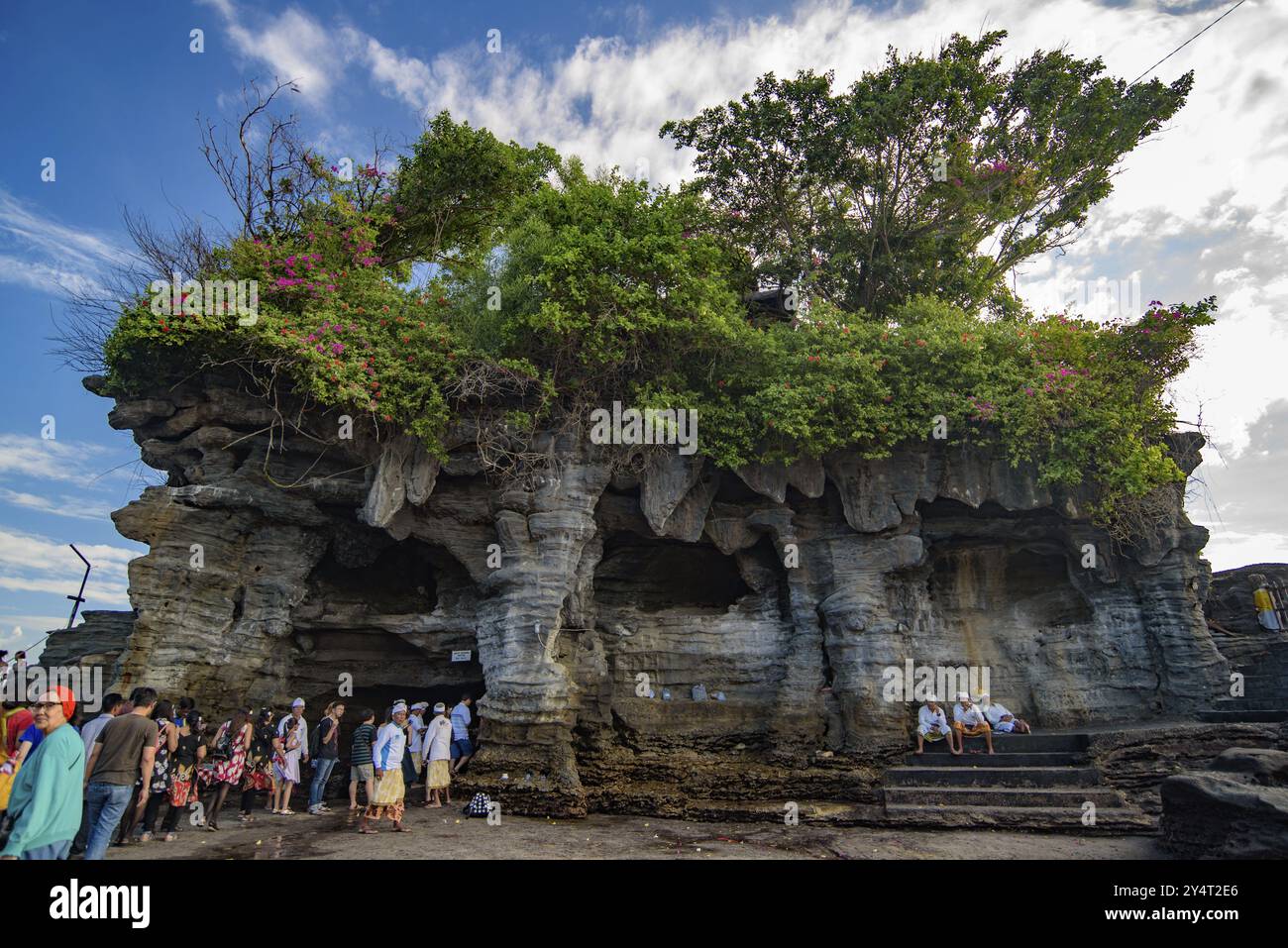 Tanah Lot, eine Felsformation auf Bali Island, Indonesien, Asien Stockfoto