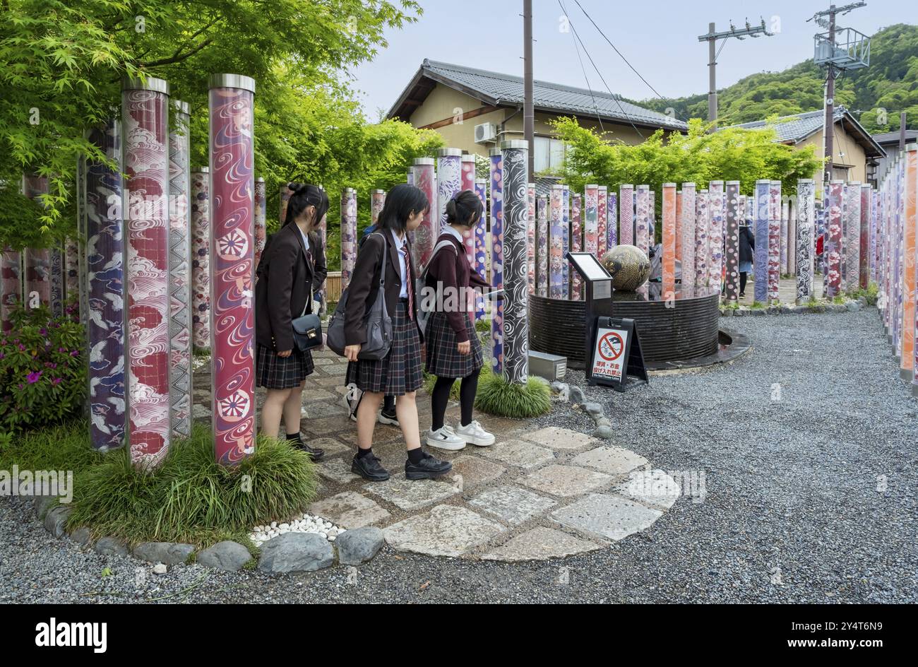 Kimono Forest, Arashiyama Station, Kyoto, Japan, Asien Stockfoto