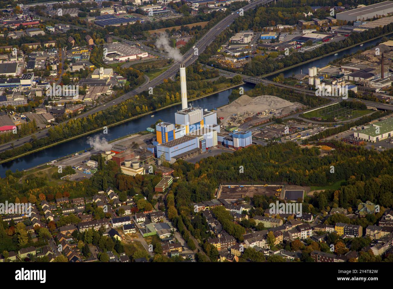 Müllverbrennungsanlage Oberhausen, Abfallentsorgungsindustrie Stockfoto