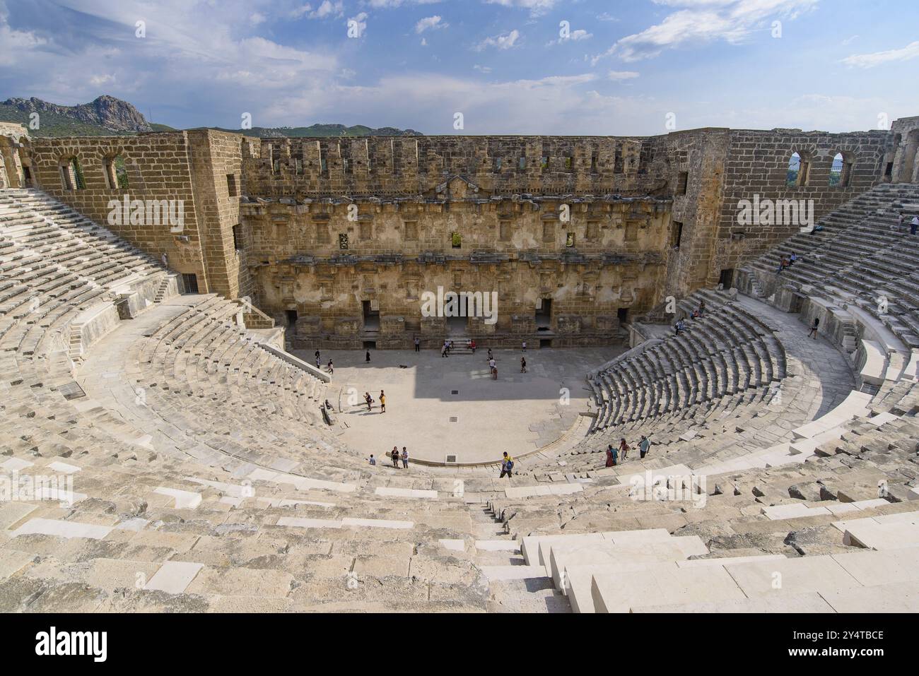 Gut erhaltenes römisches Theater in Aspendos in Antalya, Türkei, Asien Stockfoto