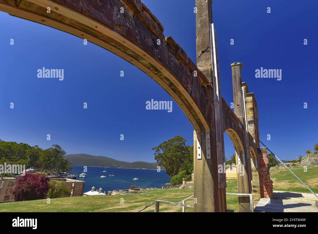 Port Arthur Historic Site, eine ehemalige Sträftensiedlung in Tasmanien, Australien, Ozeanien Stockfoto
