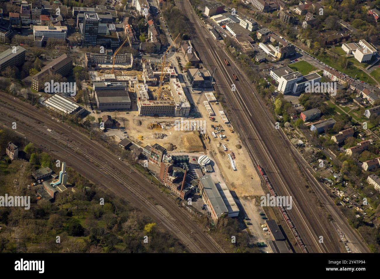 Bochum Baustelle des neuen Bochumer Justizzentrums, Stadtzentrum, Fiege Brauerei Stockfoto