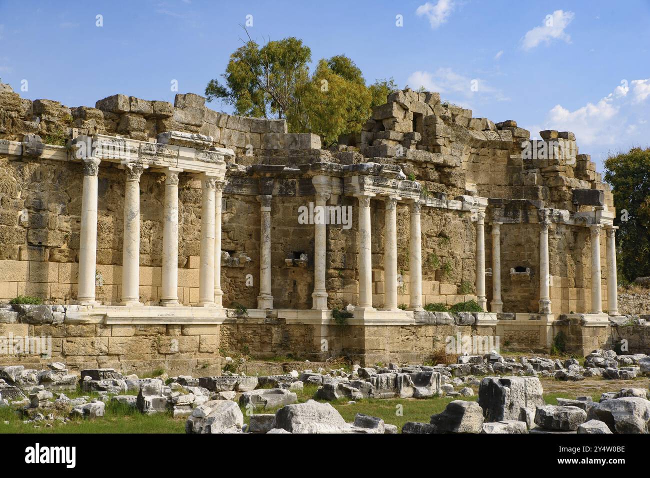 Ruinen in Side in Antalya, Türkei, Asien Stockfoto
