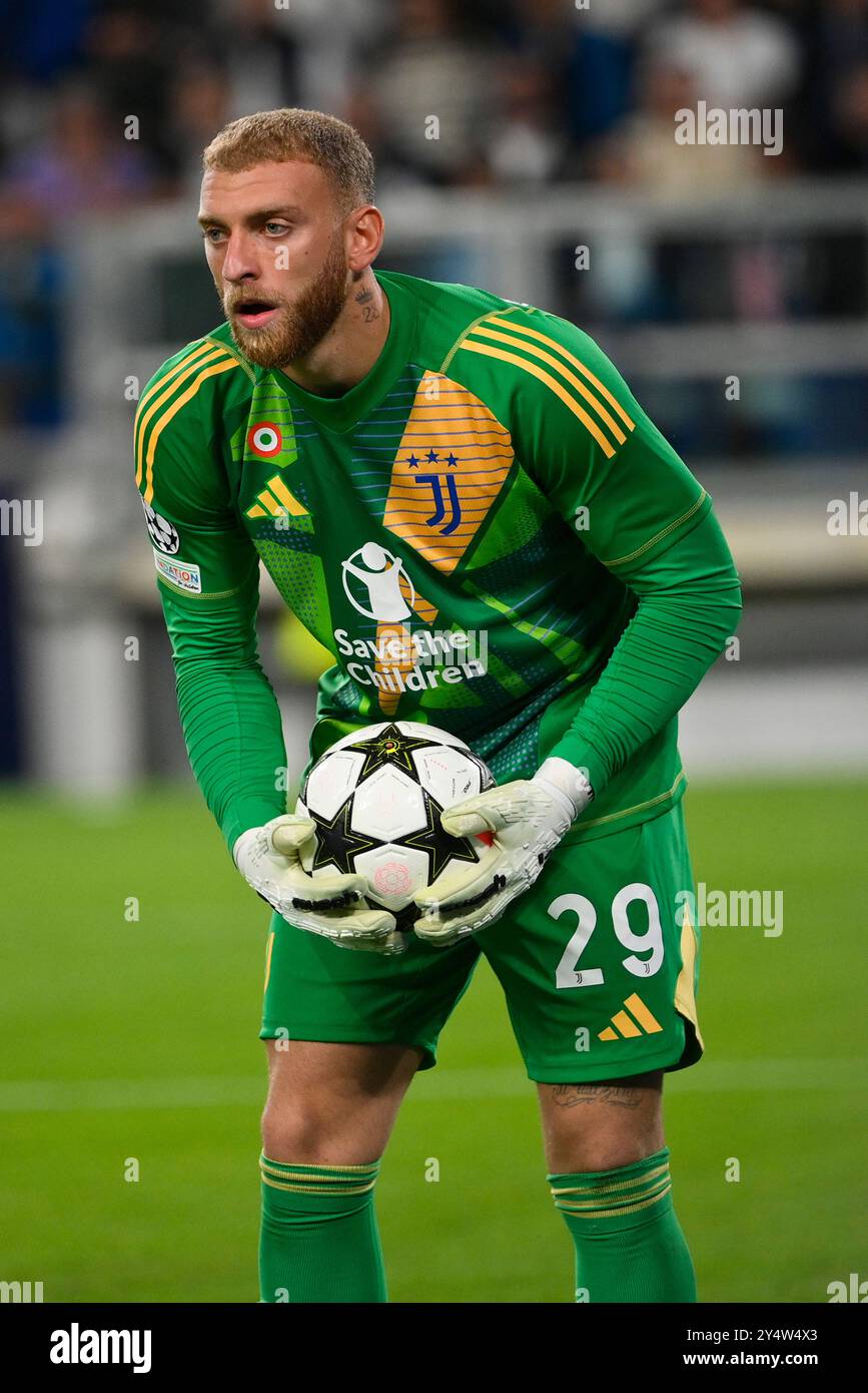 Allianz Stadium, Turin, Italien. September 2024. UEFA Champions League Football; Juventus gegen PSV Eindhoven; Michele Di Gregorio von Juventus FC Credit: Action Plus Sports/Alamy Live News Stockfoto