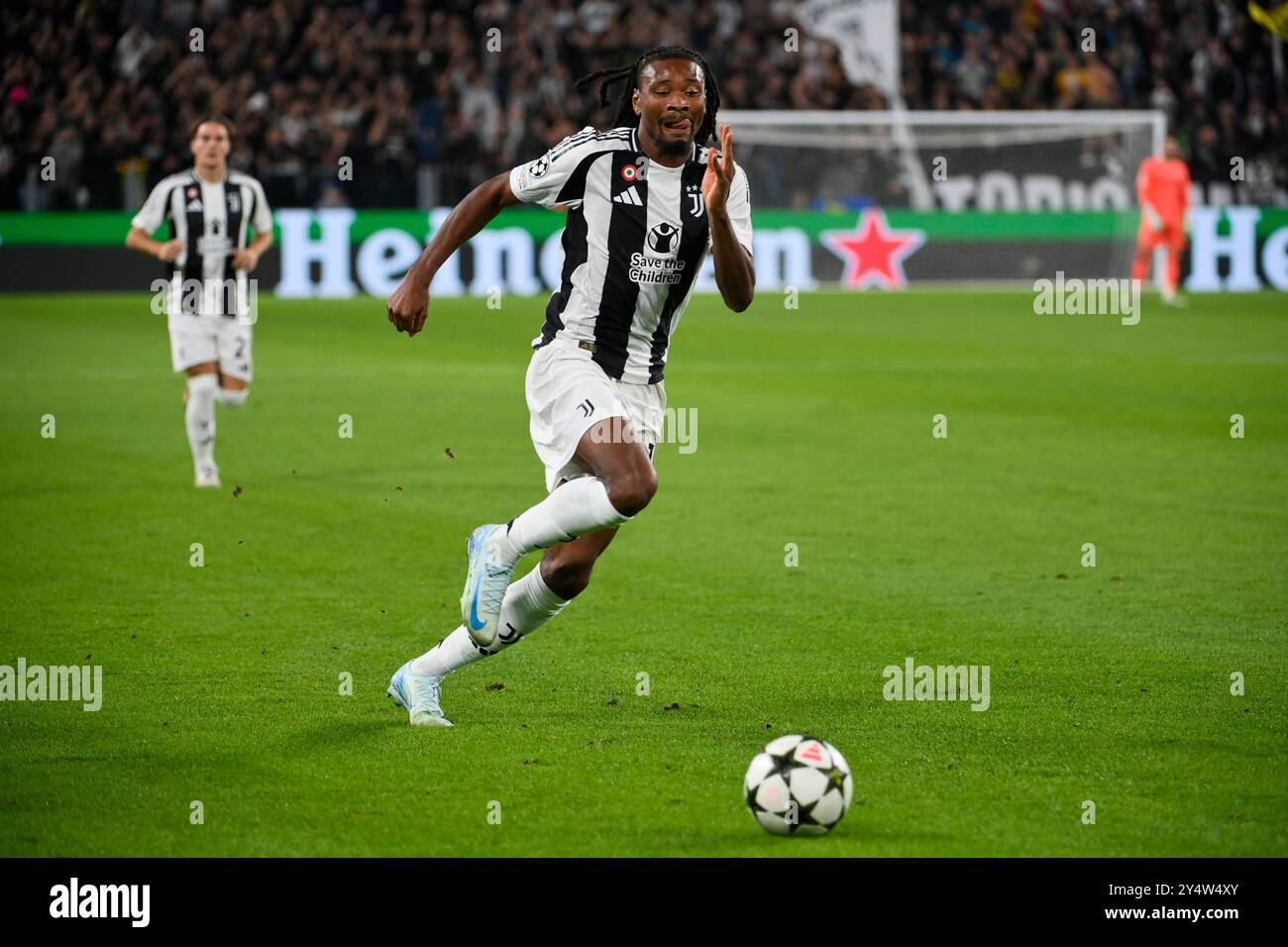 Allianz Stadium, Turin, Italien. September 2024. UEFA Champions League Football; Juventus gegen PSV Eindhoven; Khephren Thuram von Juventus FC Credit: Action Plus Sports/Alamy Live News Stockfoto