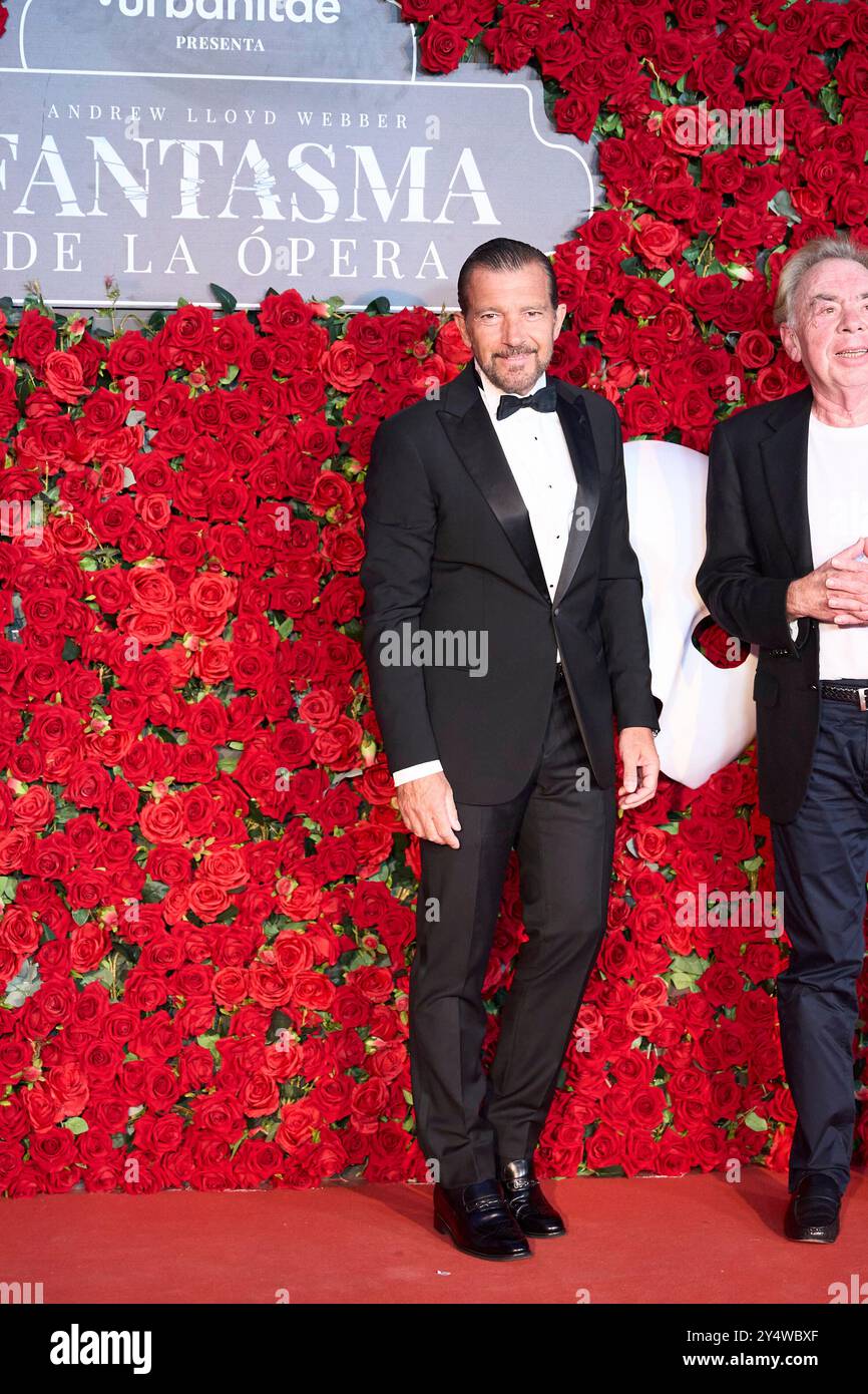 Antonio Banderas nimmt am 3. Oktober 2023 in Madrid, Spanien, an der Premiere von „das Phantom der Oper“ im Albeniz-Theater Teil. Stockfoto