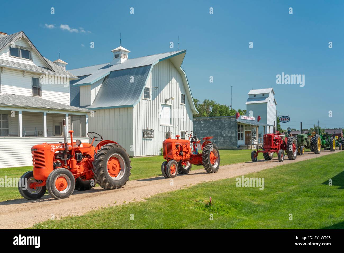 Oldtimer-Traktoren im Threshermen's Réunion Museum in der Nähe von Winkler, Manitoba, Kanada. Stockfoto