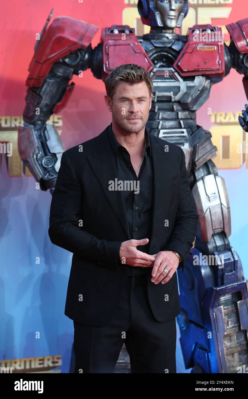 LONDON, UK, 19. SEPTMBER, 2024. CHRIS HEMSWORTH kommt bei UK Screening of TRANSFORMERS ONE 2024, CINEWORLD, Leicester Square, London. UK Credit Baz Seal/Alamy Live News Stockfoto