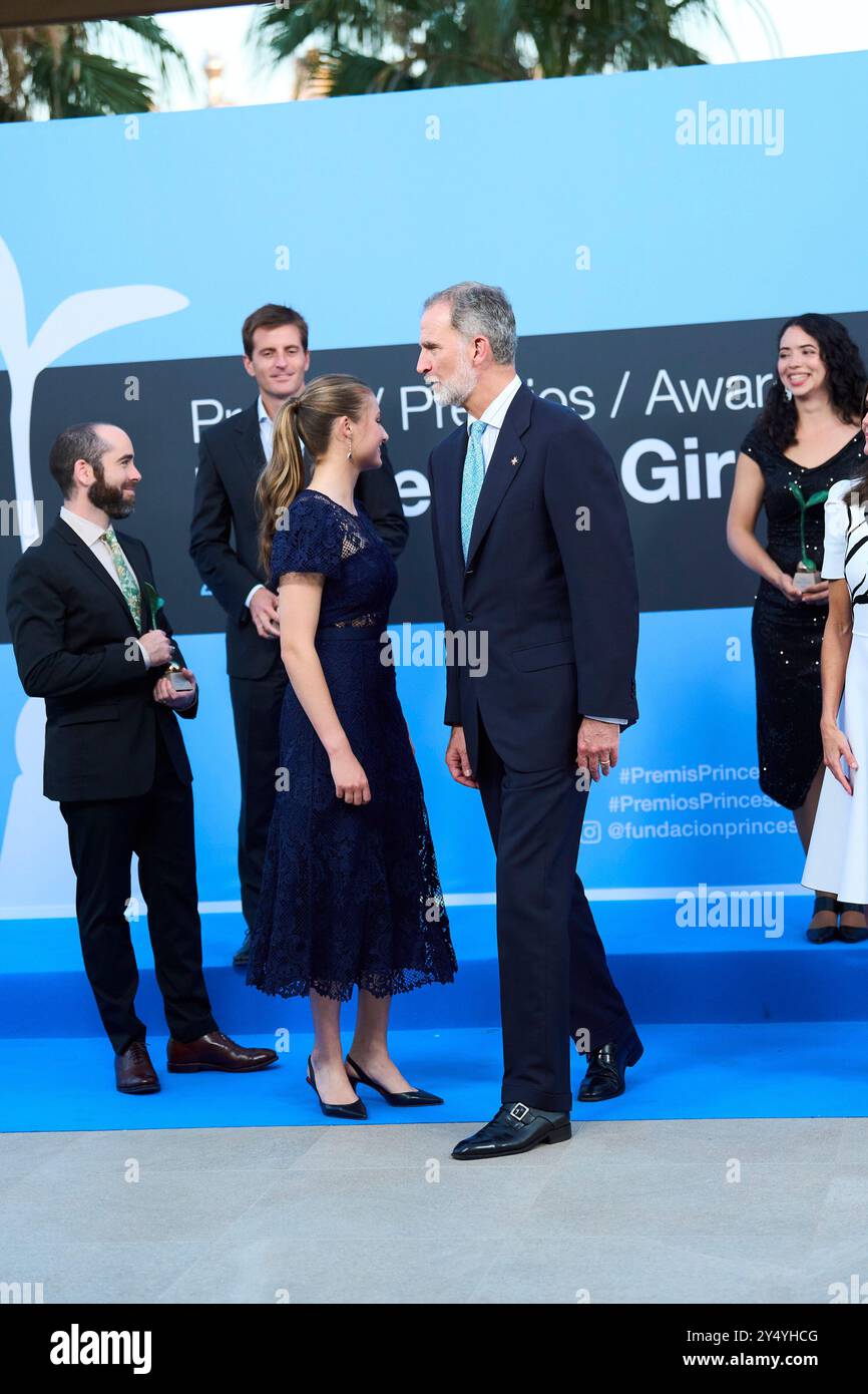 Kronprinzessin Leonor, König Felipe VI. Von Spanien nimmt am 10. Juli 2024 an der Verleihung der Princess of Girona im Hotel Melia Lloret del Mar Teil. Stockfoto