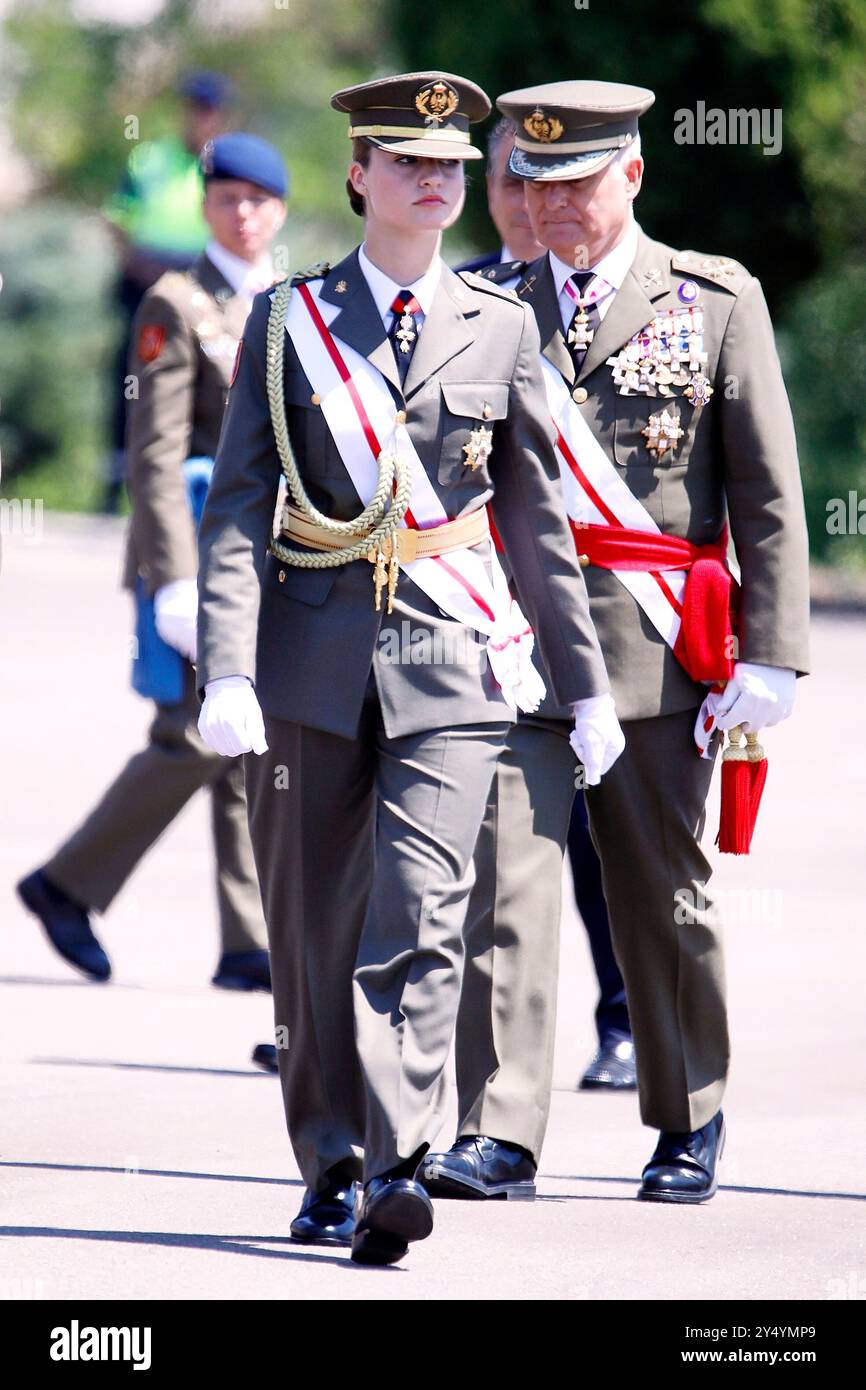 Kronprinzessin Leonor nimmt am 5. Juli 2024 in Talarn, Spanien, an der Präsentation der königlichen Entlastungen zur 49. Förderung der NCO-Skala Teil. Stockfoto