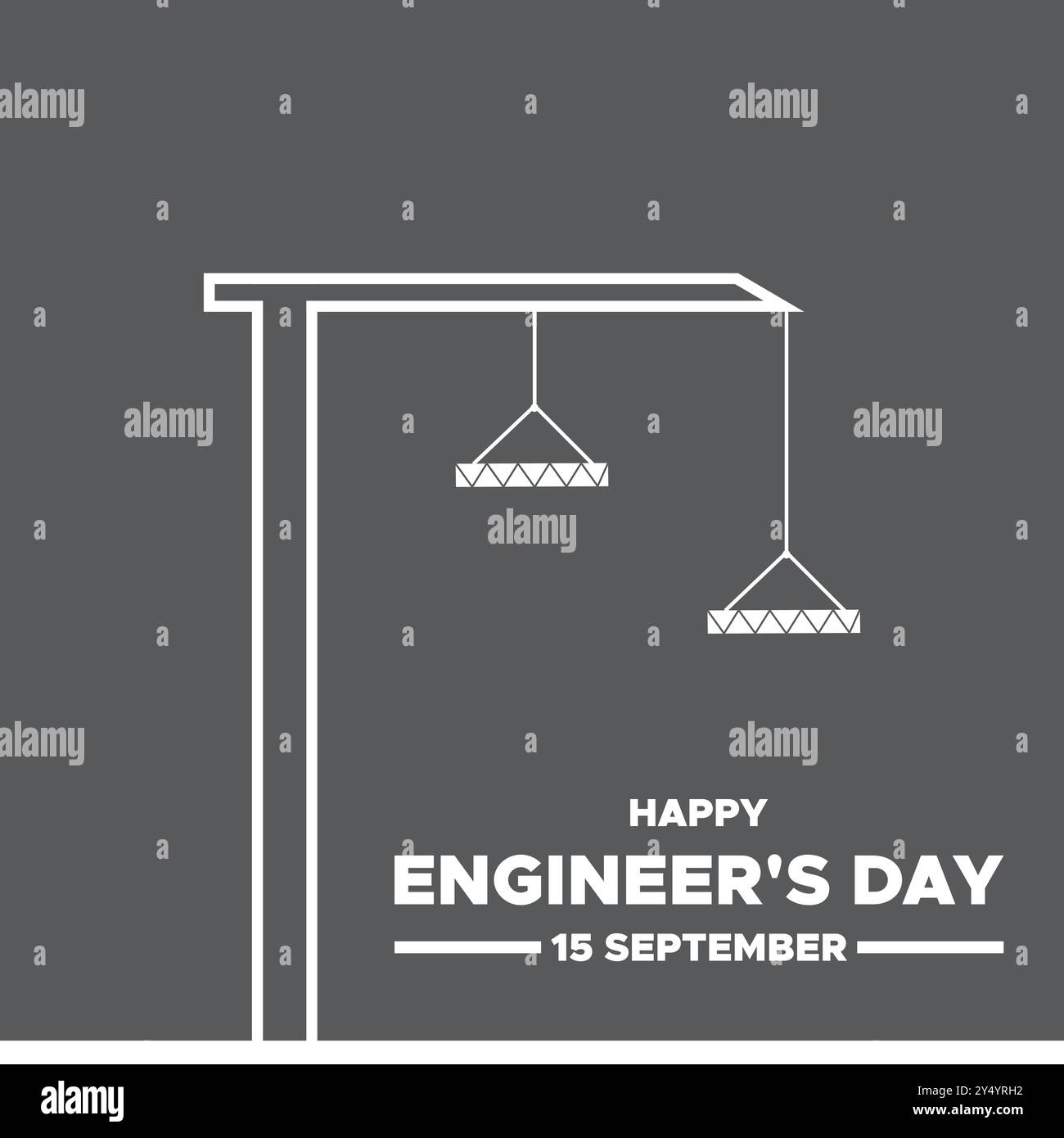 Happy Engineer's Day, 15. September, Post, Poster, Banner, Werbung, Rolle, Flyer für den Engineer's Day. Abbildung des Rohteils, Vektordatei. Stock Vektor