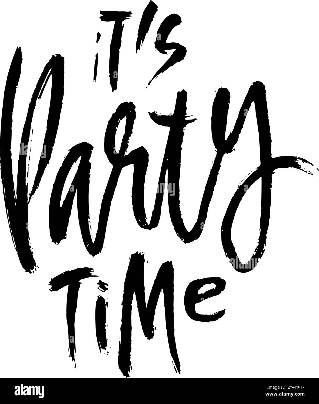 Es ist Patry Time Hand gezeichneter Dry Brush Modern Schriftzug Stock Vektor