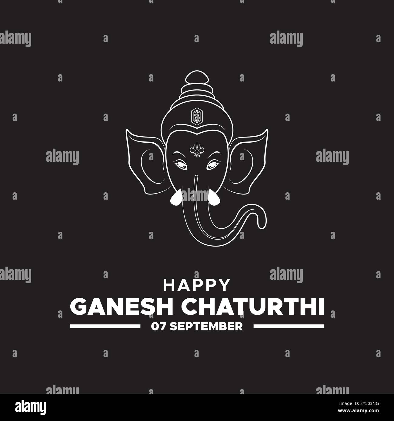 Happy Ganesh Chaturthi, 7. September, Grußkarte Ganesh Chaturthi, Vorlage für soziale Medien, Vektor-Illustration, Stock Illustation, Ganesh Chaturthi Stock Vektor