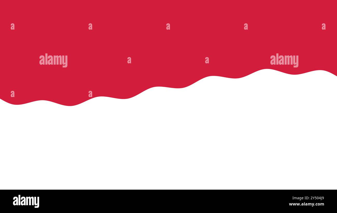 Indonesische Flagge, rote Wellenlinie über weißem Hintergrund geeignet für digitale Designprojekte, Broschürenumschläge, Website-Header, moderne Hintergründe, Abst Stock Vektor
