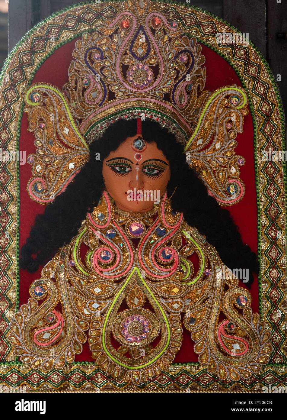 Idol der hinduistischen Göttin Durga. Stockfoto