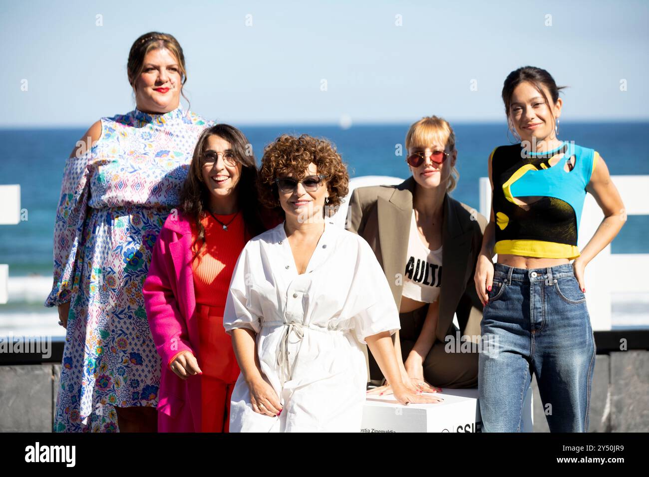 Coria Castillo, Anna Marchessi Riera, Regisseurin Anna R. Costa, Schauspielerin Natalia de Molina und Schauspielerin Anna Castillo nahmen am 70 21. September 2022 im Kursaal Palace in Donostia/San Sebastian Teil. Stockfoto