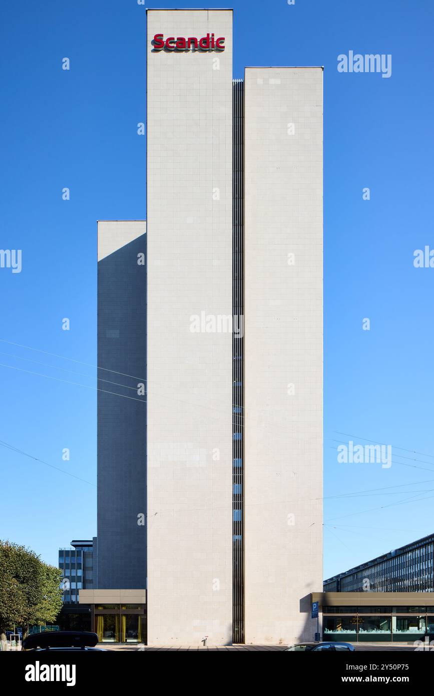 Hotel Scandic Copenhagen, entworfen von Jørgen Buschardt, 1971; Vester Søgade, Kopenhagen, Dänemark Stockfoto