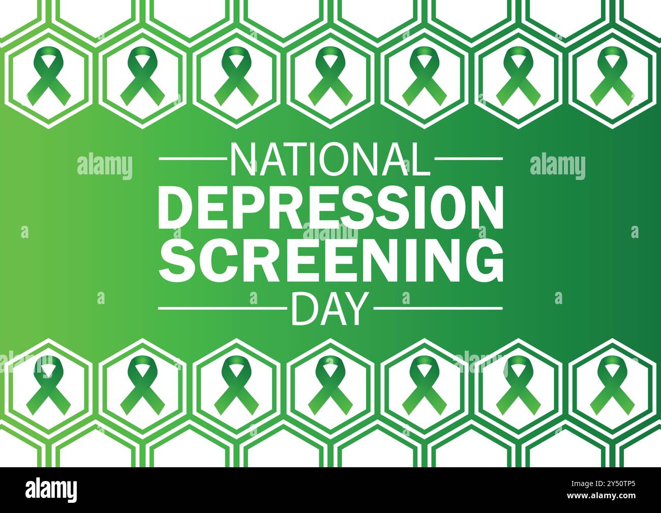 Hintergrundbild zum Tag der nationalen Depression mit Formen und Typografie, Banner, Karte, Poster, Vorlage. National Depression Screening Day, Hintergrund Stock Vektor