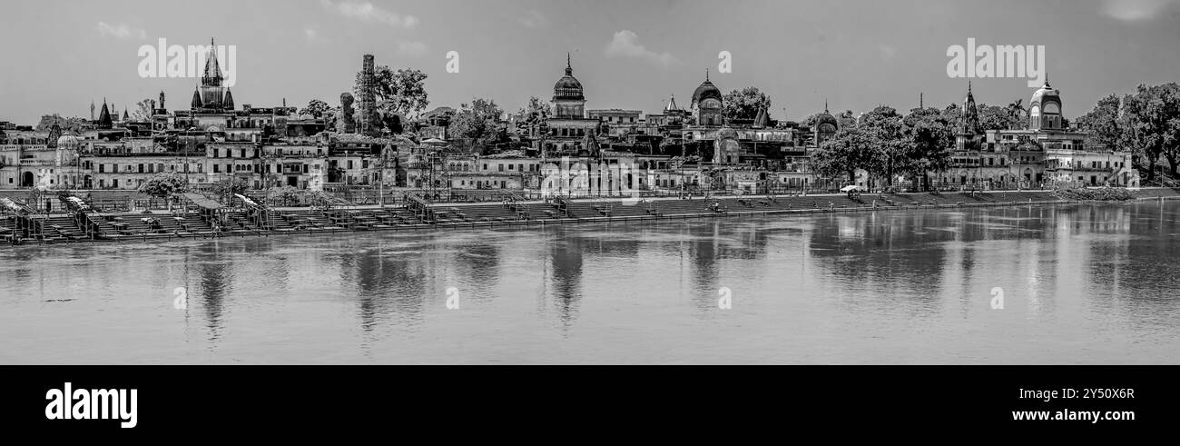 Ayodhya, India01 Sep 2008 Saryu River in Ayodhya, wo der Herr Rama geboren wurde. In der Nähe von Faizabad Uttar Pradesh, Indien Asien. Stockfoto