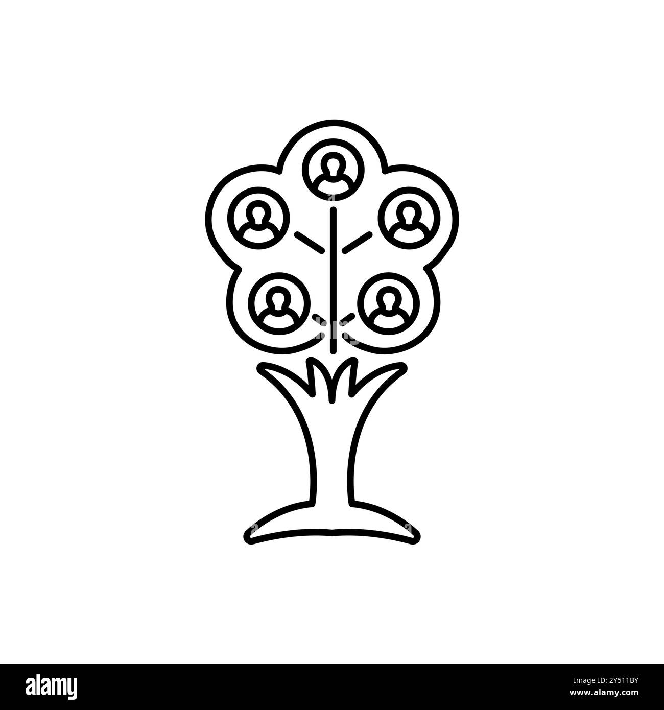 Symbol für Konzeptlinie im Familienbaum. Einfache Elementabbildung. Konzept des Familienbaums Kontur des Symbols. Stock Vektor
