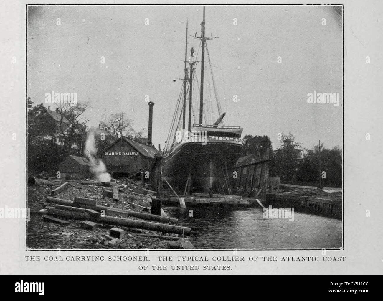 Der Kohletransporter der typische collier of Atlantic Coast of the United States aus dem Artikel DIE VERLADUNG UND BEFÖRDERUNG VON SEEKOHLE. Von F. Seaton Snowdon vom Engineering Magazine gewidmet dem Industrial Progress Band XX 1900 - 1901 The Engineering Magazine Co Stockfoto