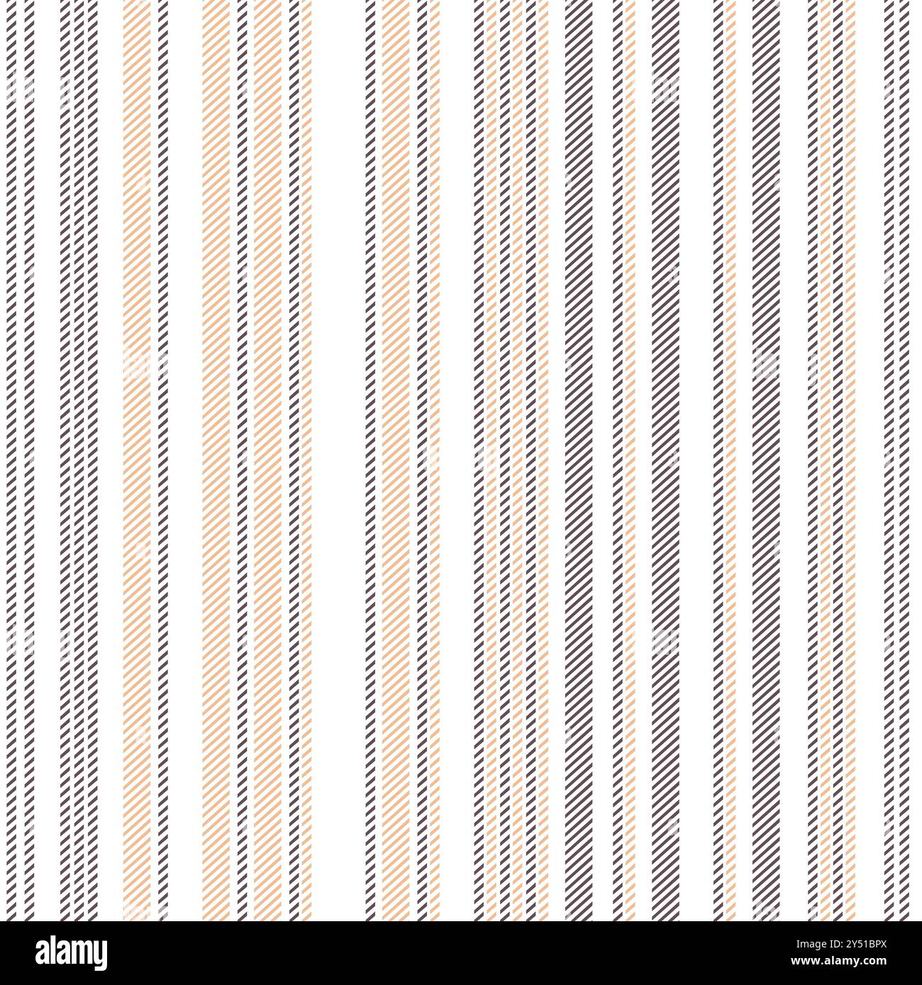 Gefütterte Textilien mit nahtlosem Streifenmuster. Abstrakte vertikale Linien in Taupe, Orange, weiß für Sommerkleid, Bettlaken, Bettbezug, Hose vecto Stock Vektor