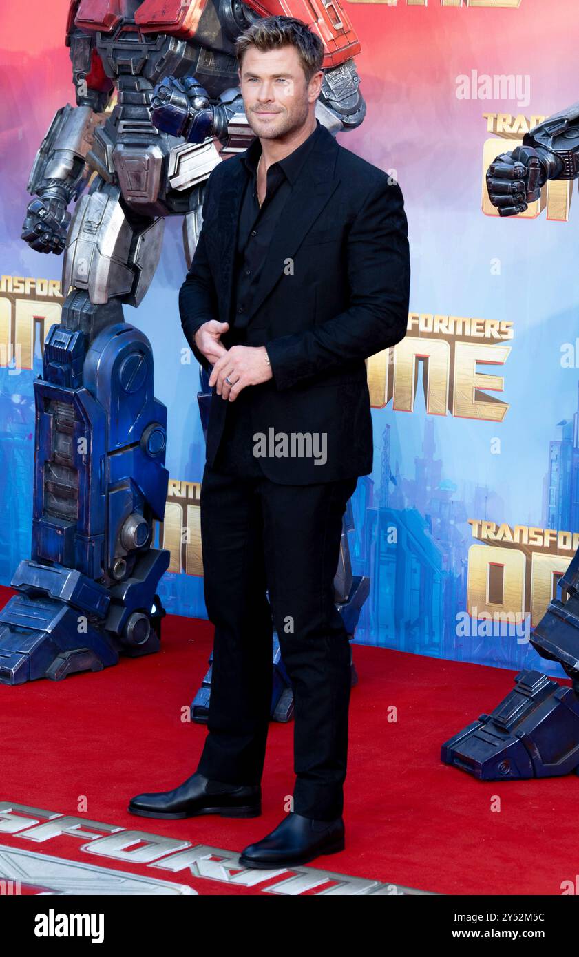 19. September 2024, London, England, UK - Chris Hemsworth bei Transformers One UK Premiere, Cineworld, Leceister Square Stockfoto