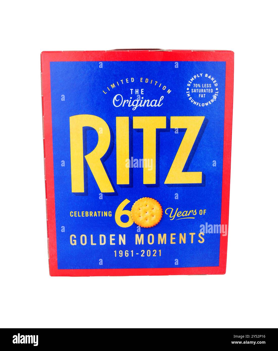 Ritz Crackers Special Edition Box feiert 60 Jahre goldene Momente Stockfoto