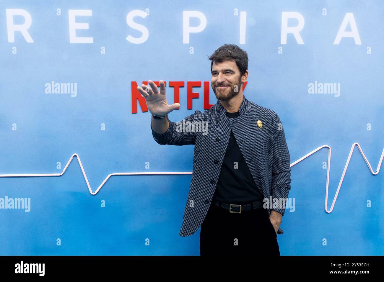 Alfonso Bassave nahm am 26. August 2024 am Photocall „Respira“ in Cine Callao in Madrid Teil. Stockfoto