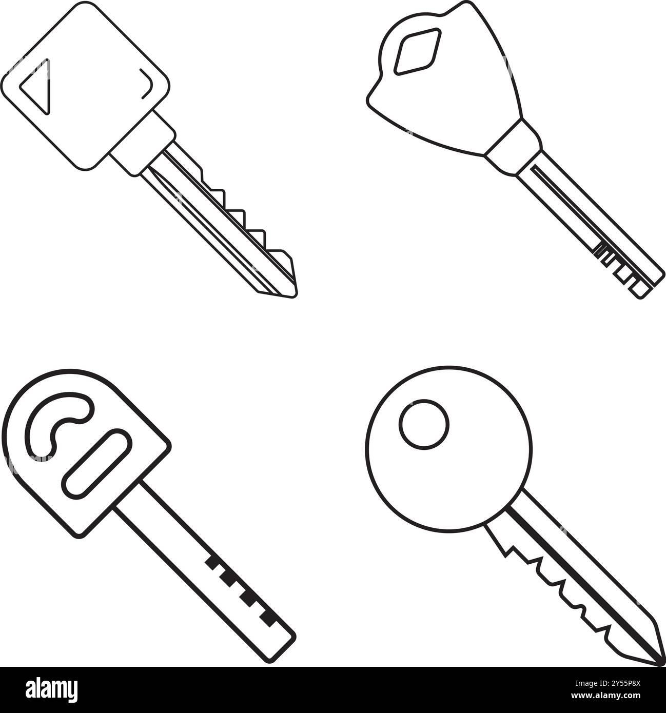 Design mit Key-Logo oder Icon-Illustrationselementen Stock Vektor