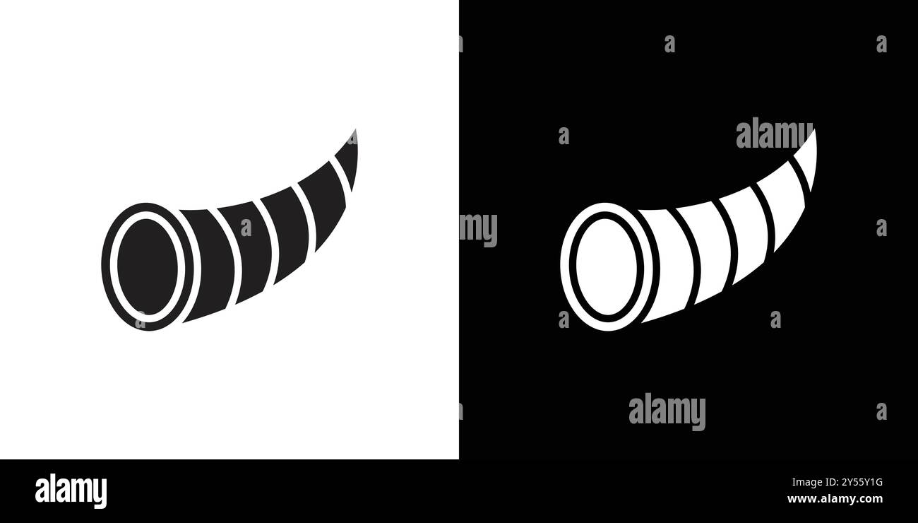 Cornucopia Icon – lineare Logomarke in Schwarz und weiß Stock Vektor