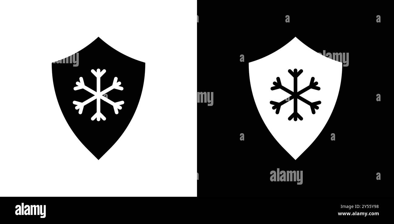 Frostbeständige Icon-Logo-Set-Kollektion in Schwarz-weiß Stock Vektor