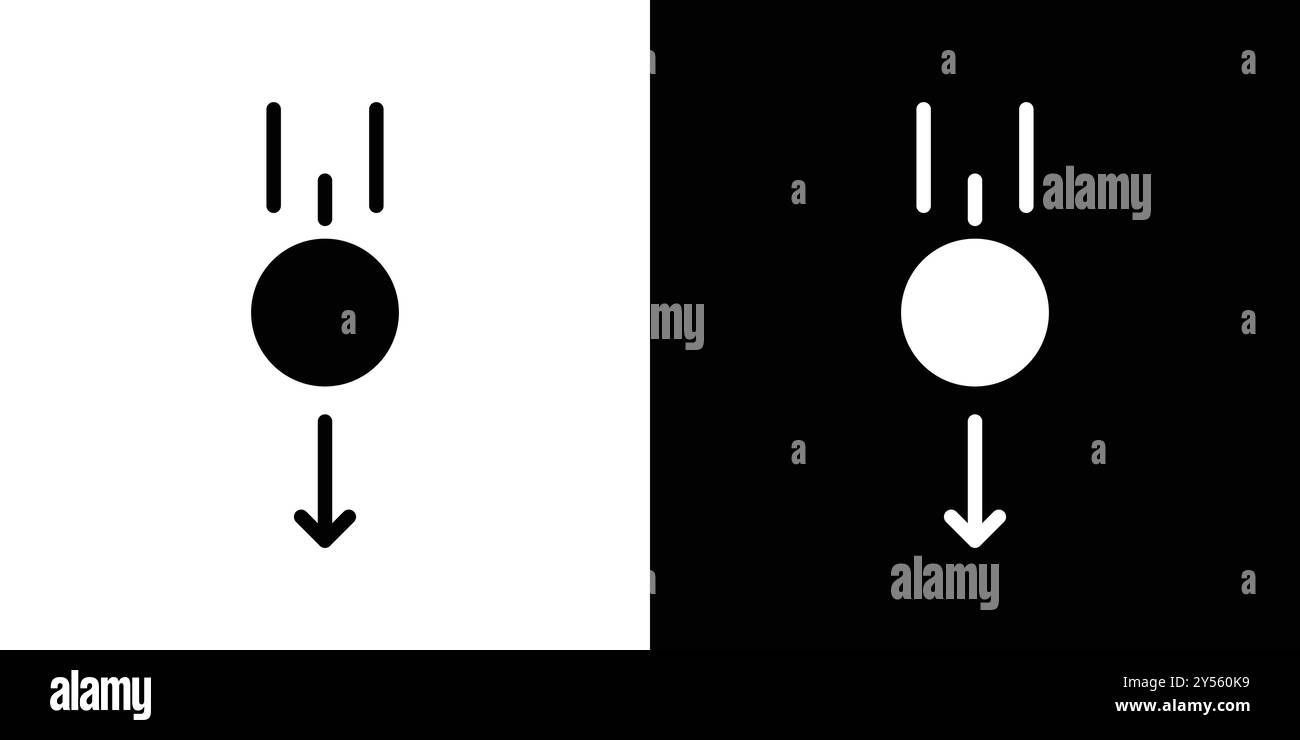 Gravity Icon Linear Logo Set Kollektion in Schwarz-weiß Stock Vektor