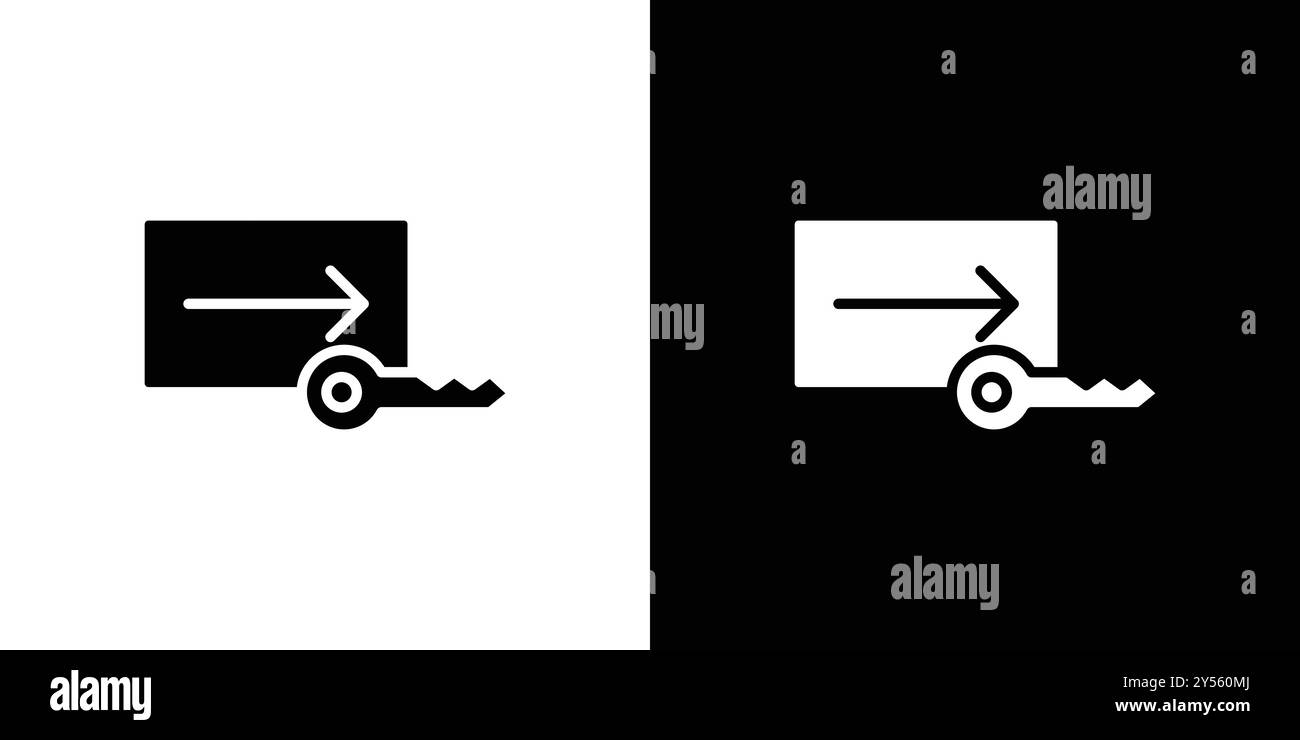Keycard Access icon, lineare Logomarkensammlung in Schwarz-weiß Stock Vektor