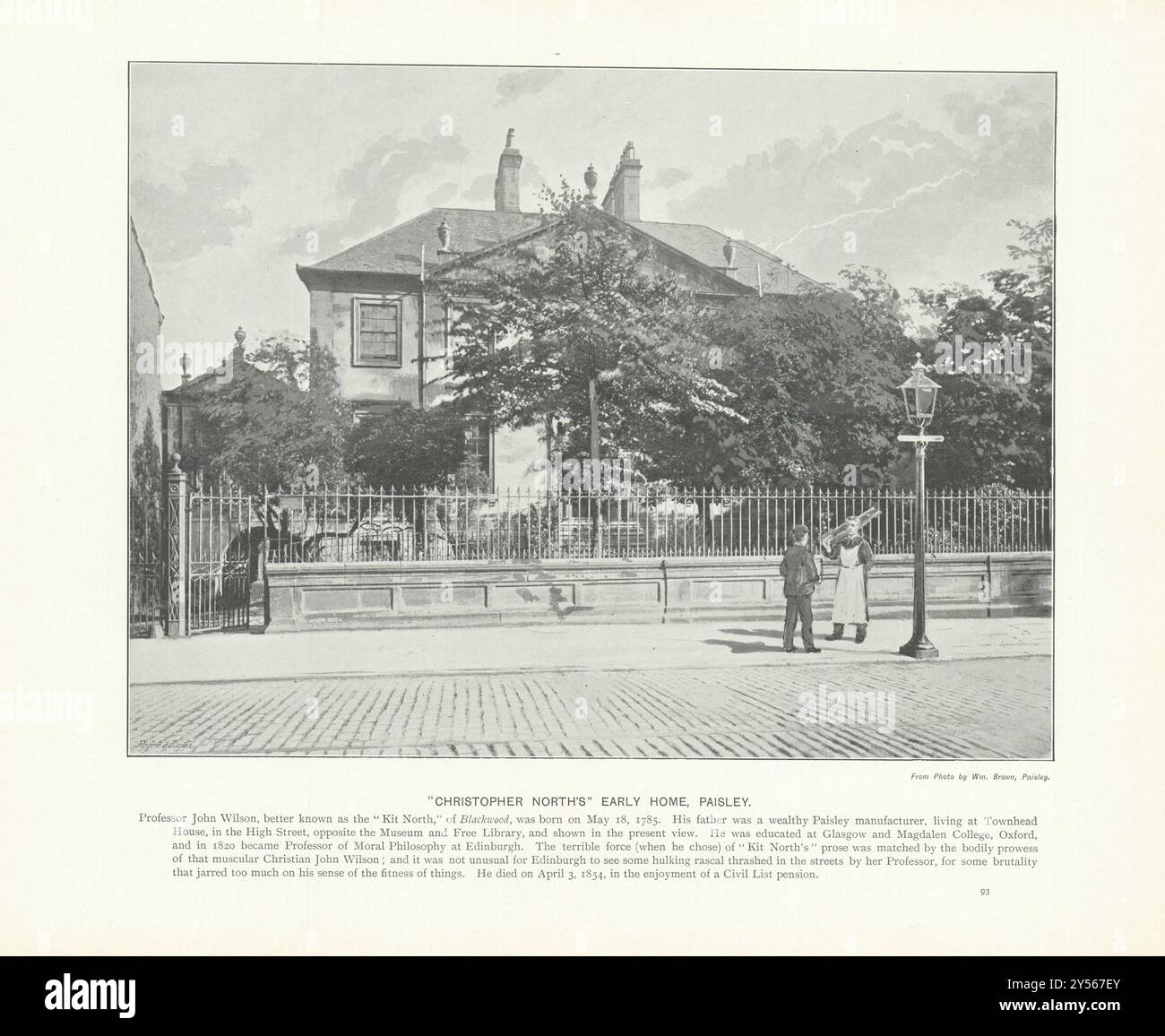 "Christopher North' frühe Heimat, Paisley. Schottland 1900 alte antike Drucke Stockfoto