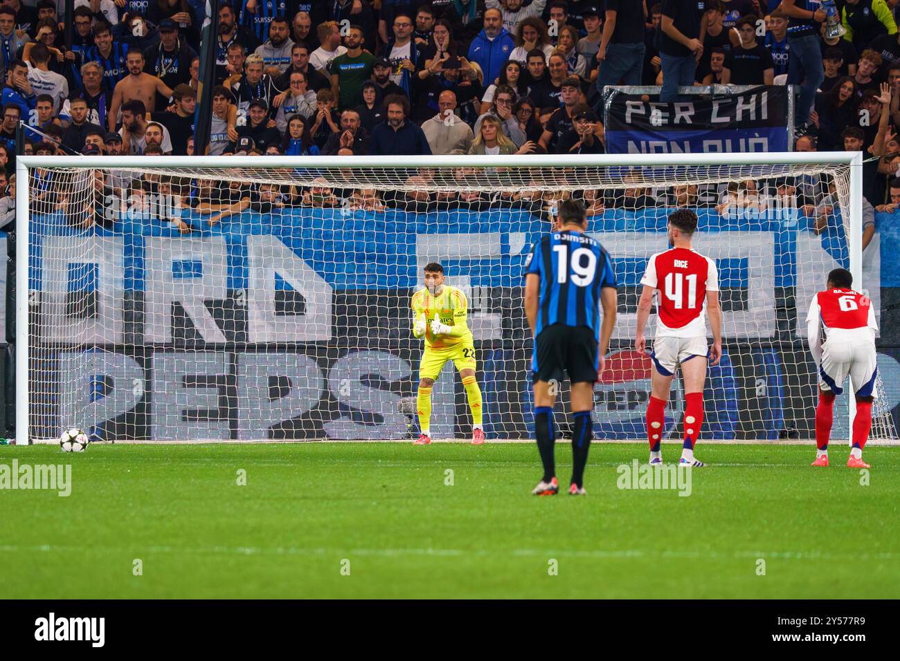 Bergamo, Italien. September 2024. David Raya, Atalanta BC gegen Arsenal FC, UEFA Champions League - Gewiss Stadium. Quelle: Alessio Morgese/Alessio Morgese/Emage/Alamy Live News Stockfoto