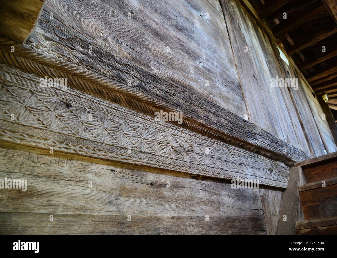 Die Bilenkoy-Moschee in Hemsin, Rize, Türkei, wurde im 18. Jahrhundert erbaut. Es ist aus Holz. Stockfoto