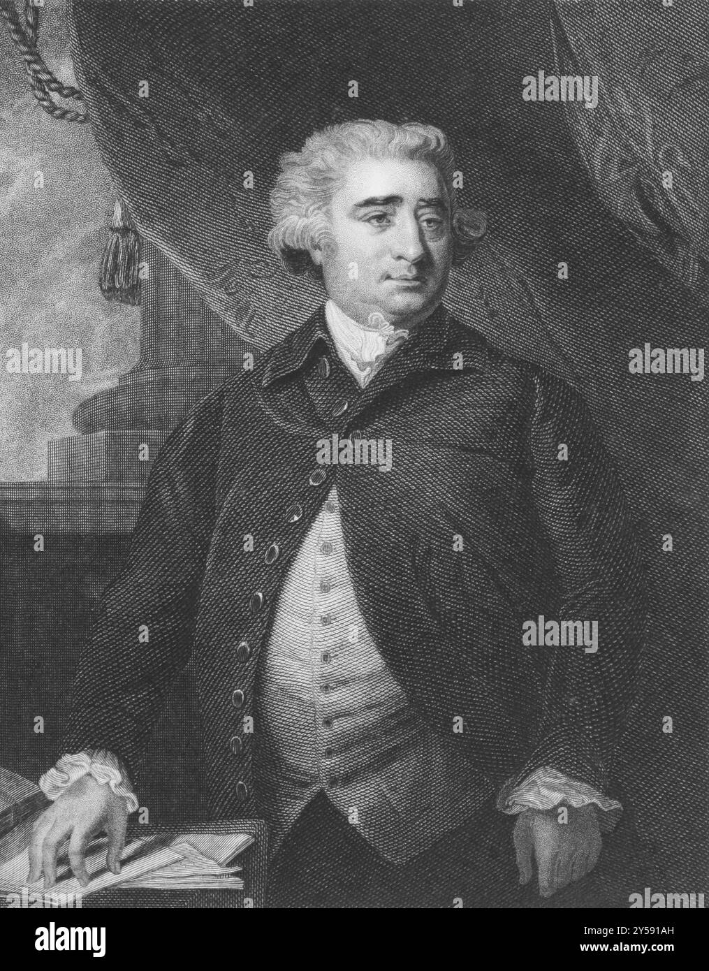 Charles James Fox (1749-1806) über den Kupferstich aus den 1800er Jahren Prominenter britischer Staatsmann der Whig. Kupferstich von I. W. Cook und Veröffentlichung in London von Charles Stockfoto