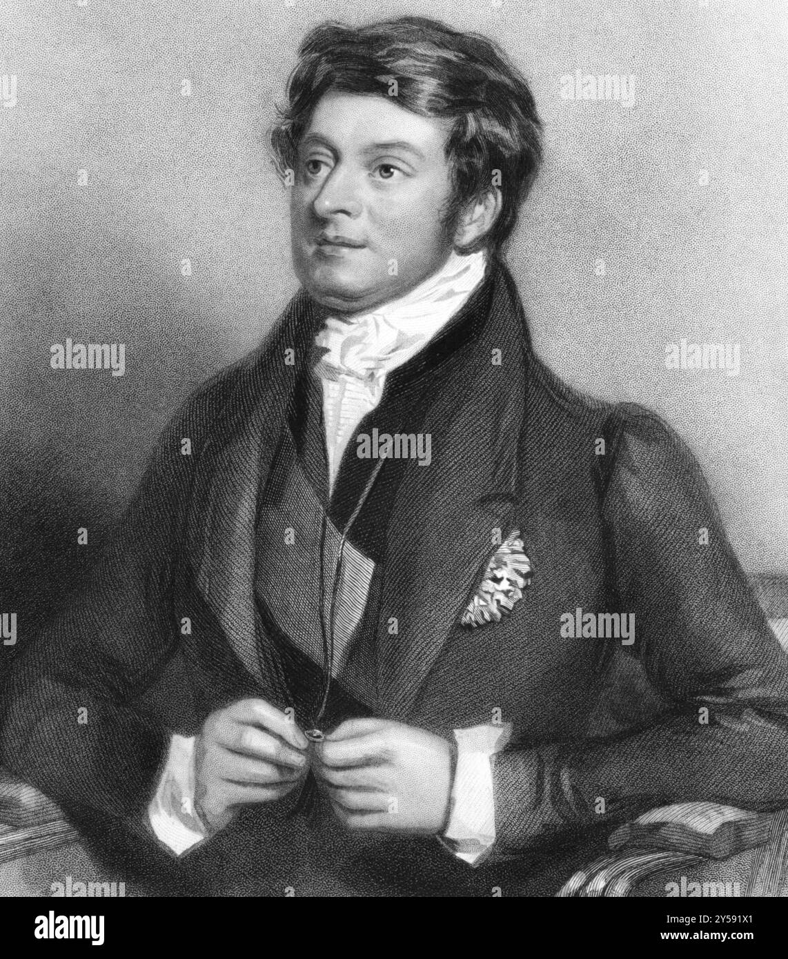 Charles Manners-Sutton, 1. Viscount Canterbury (1780-1845) auf Kupferstich von 1838. Britischer Tory-Politiker, der als Sprecher des House of Comm fungierte Stockfoto