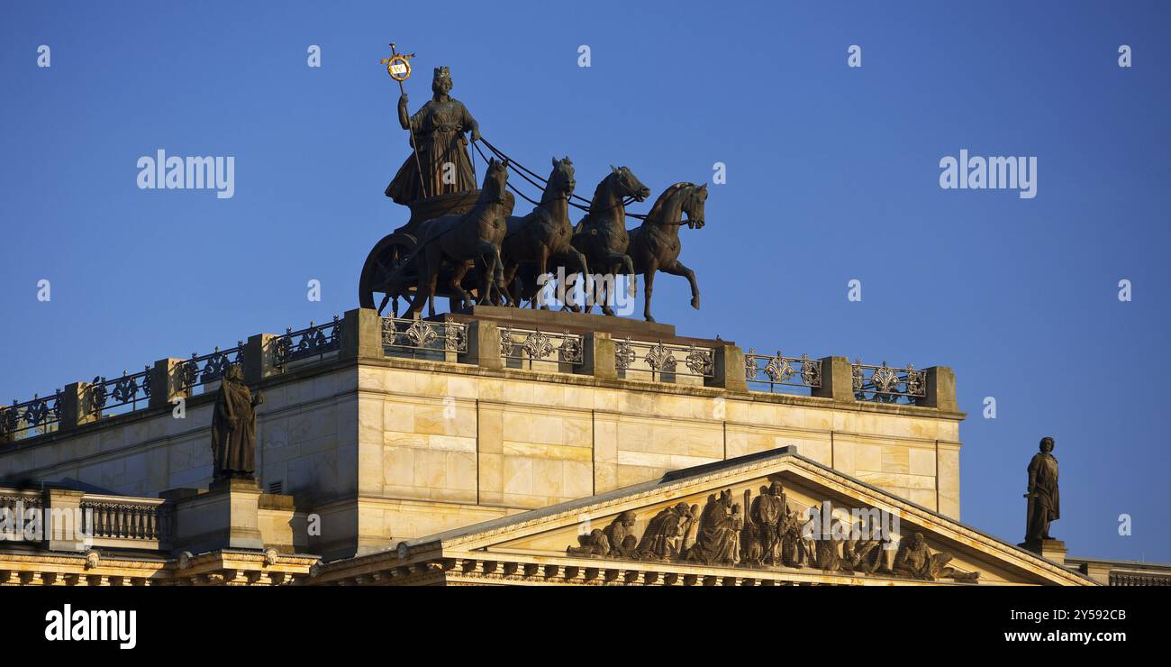 Brunswick Quadriga mit Brunonia, Entwurf von Carl Theodor Ottmer, Braunschweiger Palast, Niedersachsen, Deutschland, Europa Stockfoto