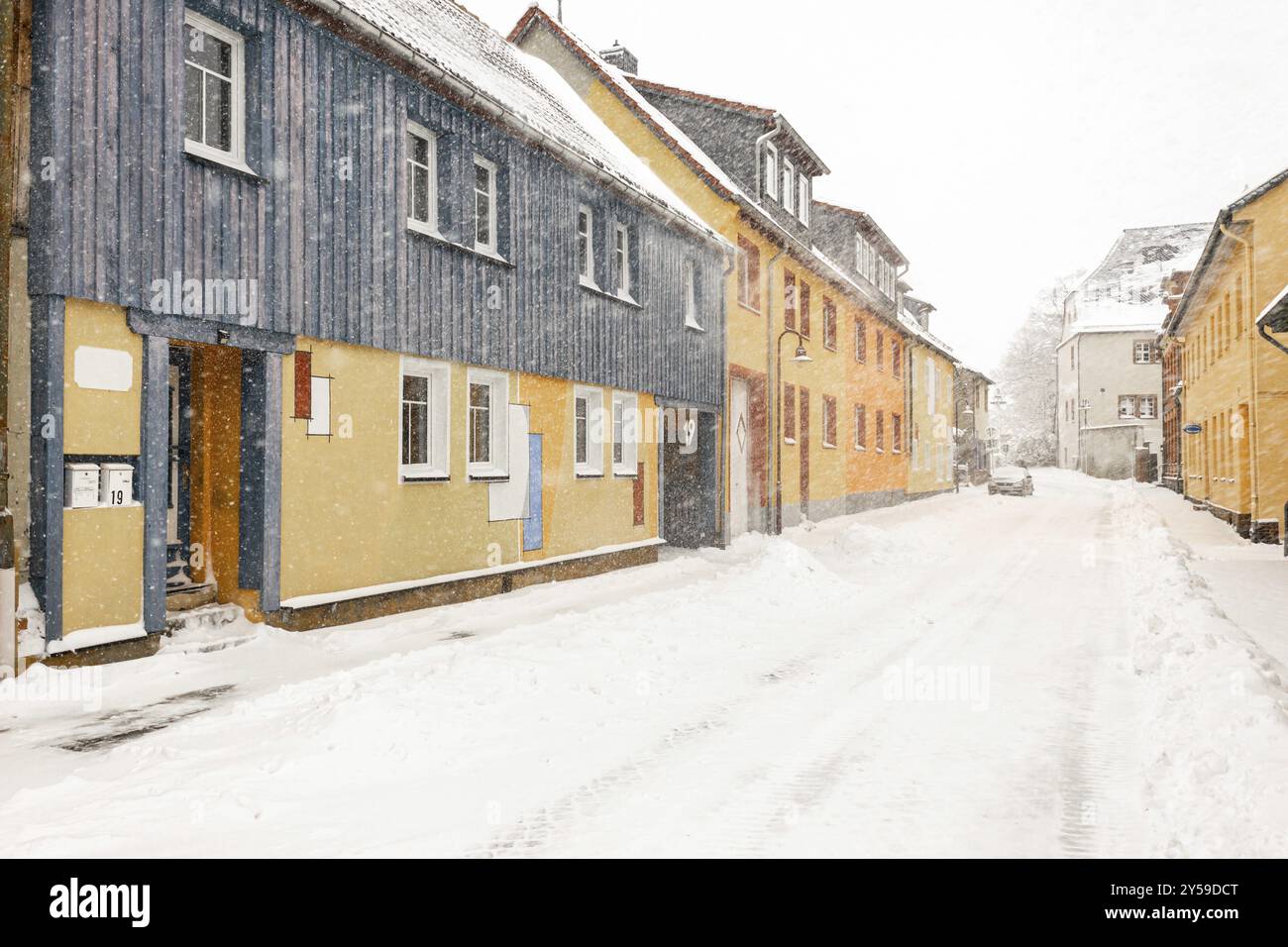Wintereindrücke aus Harzgerode im Harz Stockfoto
