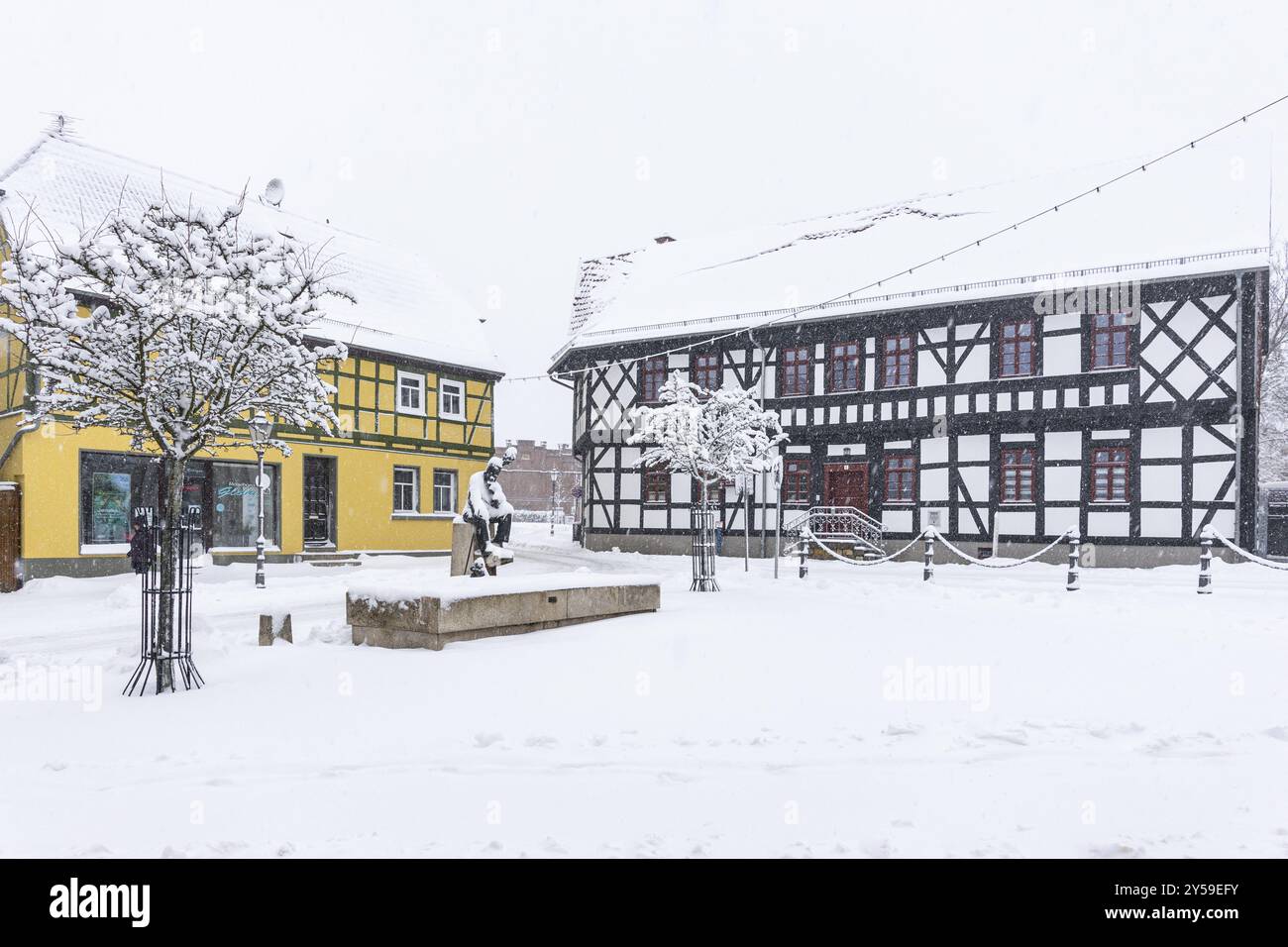 Wintereindrücke aus Harzgerode im Harz Stockfoto
