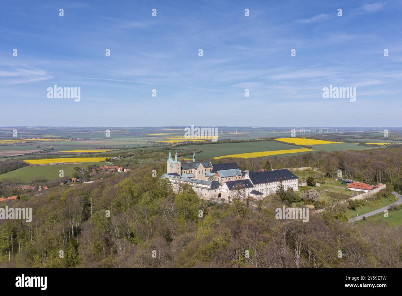 Luftaufnahmen Bezirk Harz Huy Huysburg Stockfoto